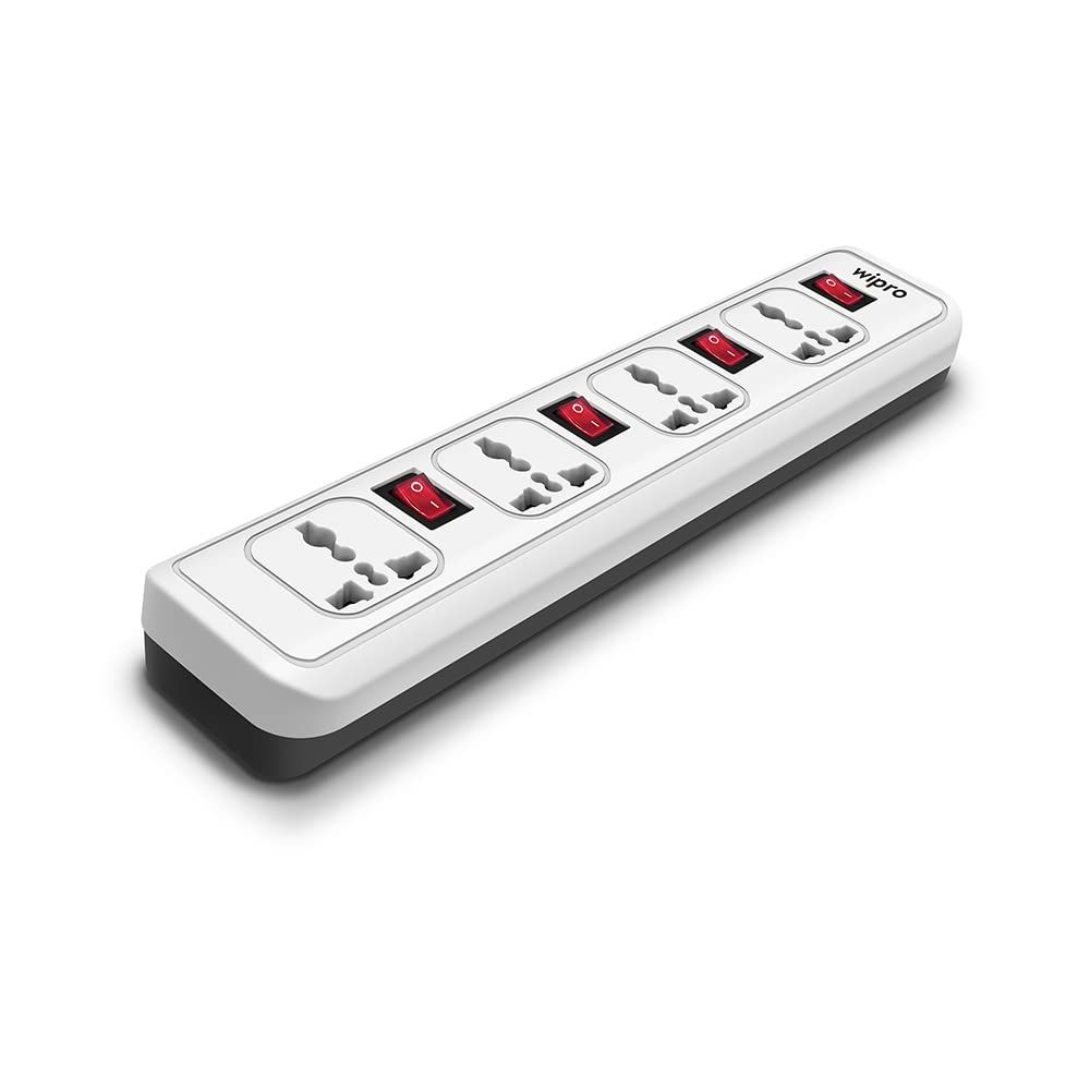 Wipro 4+4 Extension Board | 2 Meter Long Cord | Child Safety | Auto Cutoff