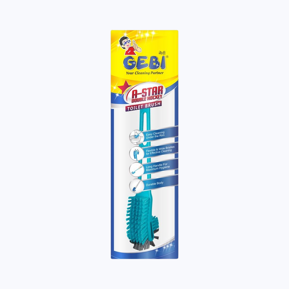 Gebi Sparkle Plus A Star Double Hockey Toilet Brush | Assorted) 1 pc Combo