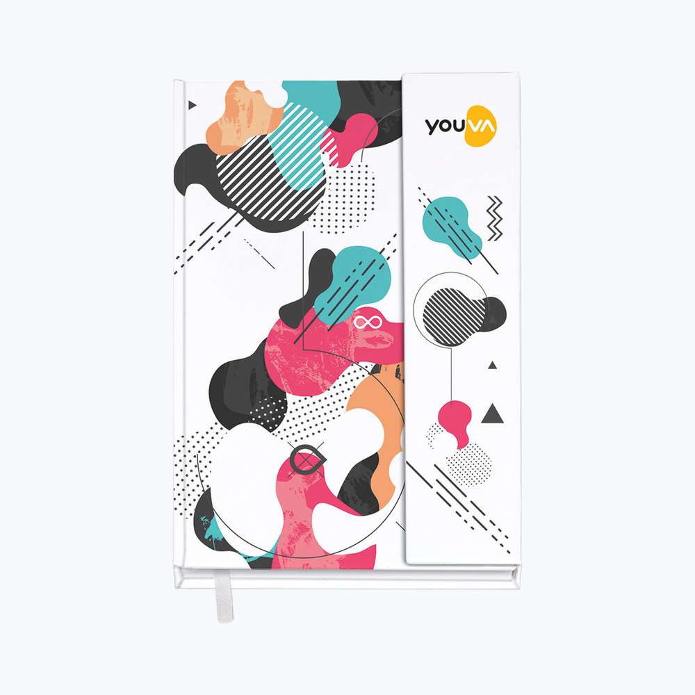 Navneet Youva Magnetic Single Line A5 Size Case Bound 192 Pages Notebook 14.8 x 21 cm - Assorted