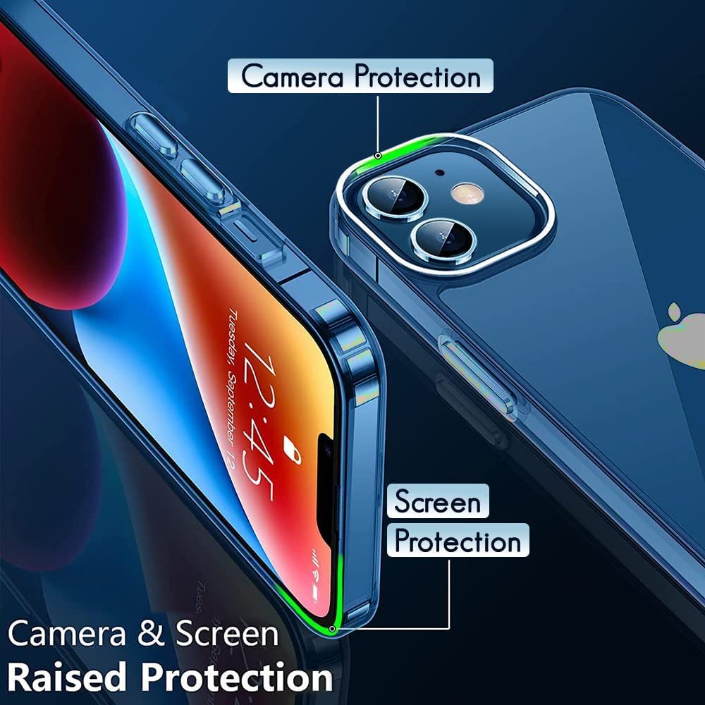 Sounce Shockproof Back Cover for iPhone 12-12 Pro | Scratch-Resistant | Military-Grade Protection, Transparent | MagSafe Compatible