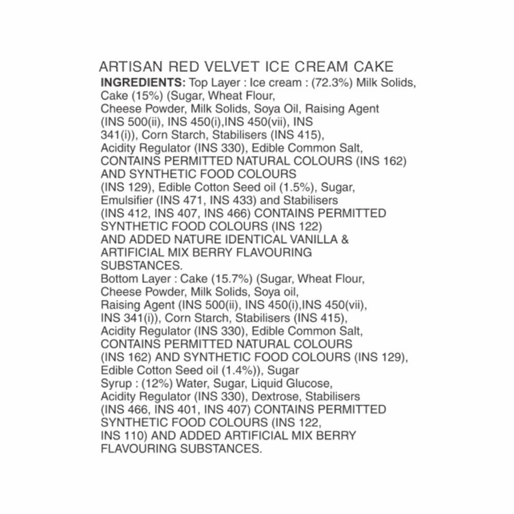 Vadilal Red Velvet Ice Cream Cake