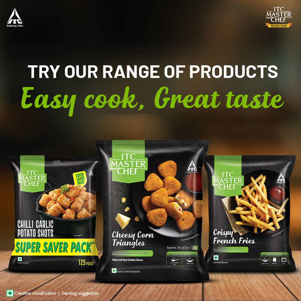 ITC Master Chef Cheesy Corn Triangle Nugget | Goodness of Protein | With Cheddar Cheese | 28 pieces