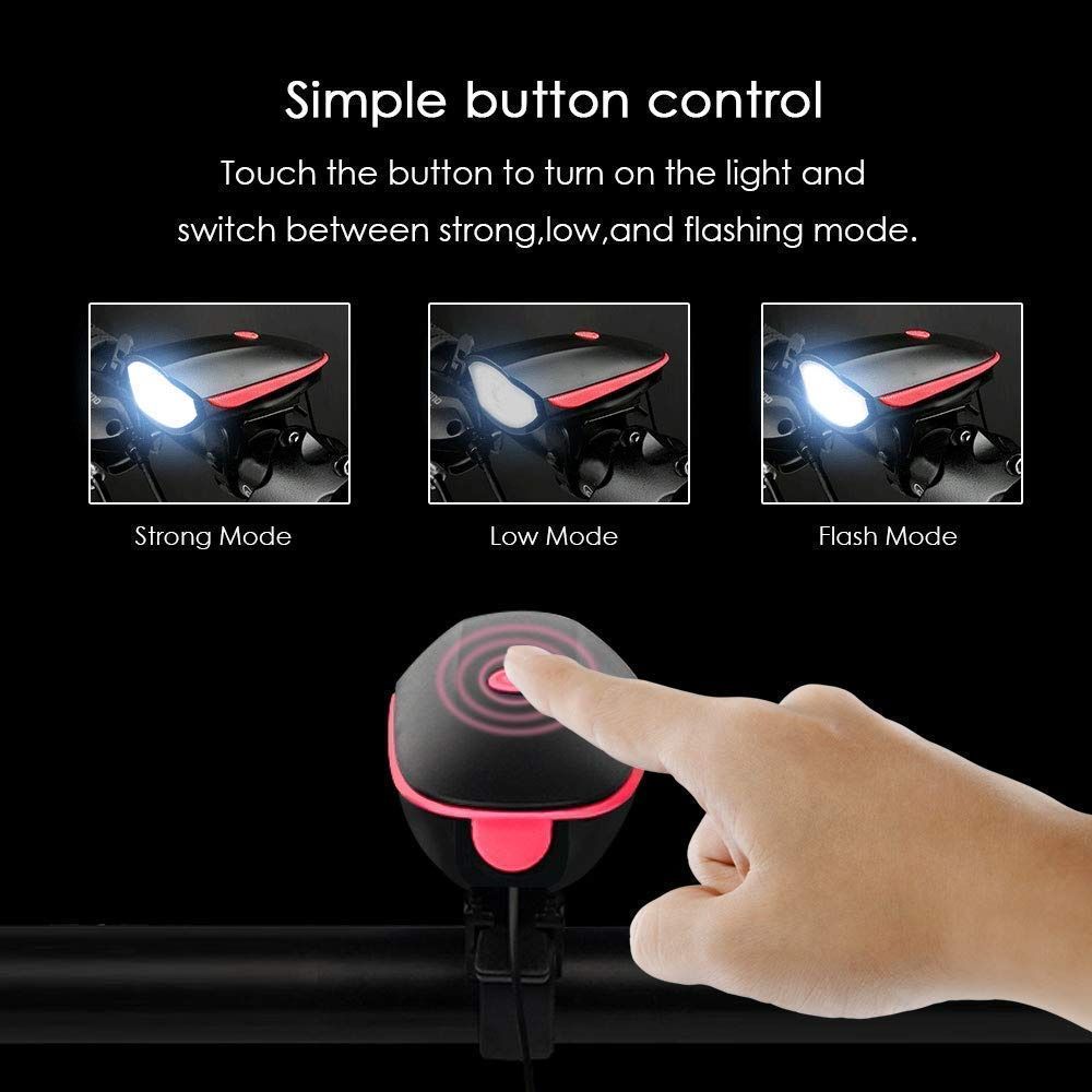 Hashwow Rechargeable Cycle Horn And Super Bright Led Light For Enhanced Visibility And Safety