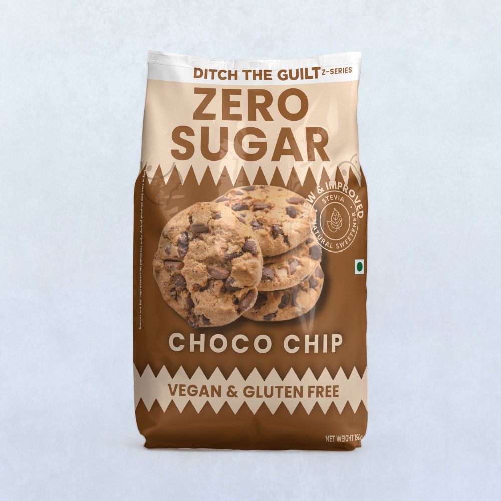Ditch The Guilt Classic Choco Chip Cookies - Zero Sugar Vegan Cookies