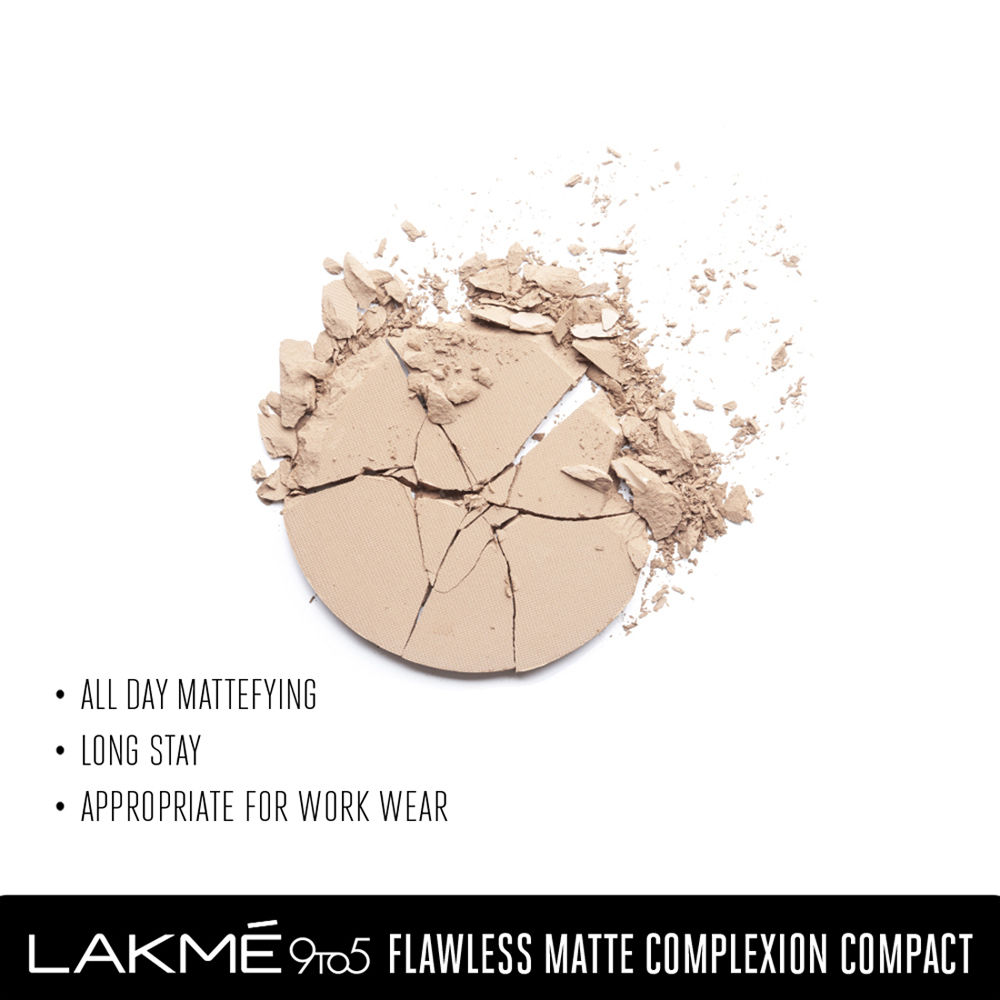 Lakme 9to5 Powerplay Matte Compact, Oil Control Formula, With Vitamin E, Melon