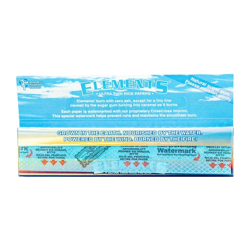 Raw Perforated Wide Tips/Roach Pad - 50 Leaves/Pack (1pc) & Elements King Size Slim Rolling Papers - 32 Leaves/Pack (1pc) Combo