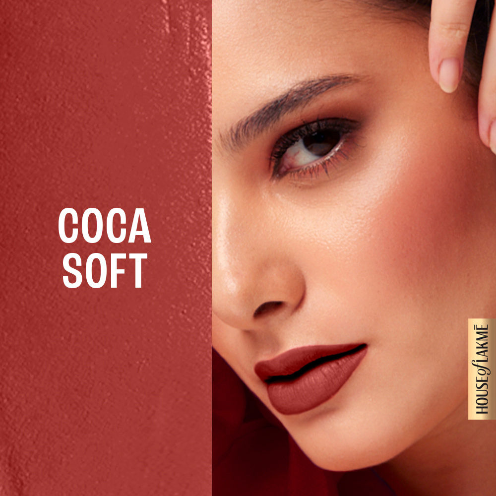 Lakme Double Duty Lip & Cheek Mousse Matte Lipstick & Soft Blush, Coca Soft