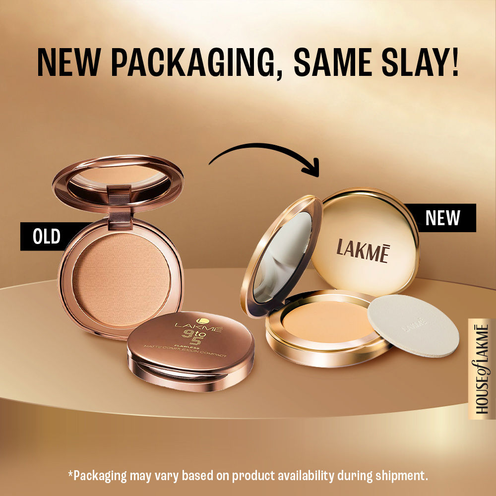 Lakme 9to5 Powerplay Matte Compact, Oil Control Formula, With Vitamin E, Melon