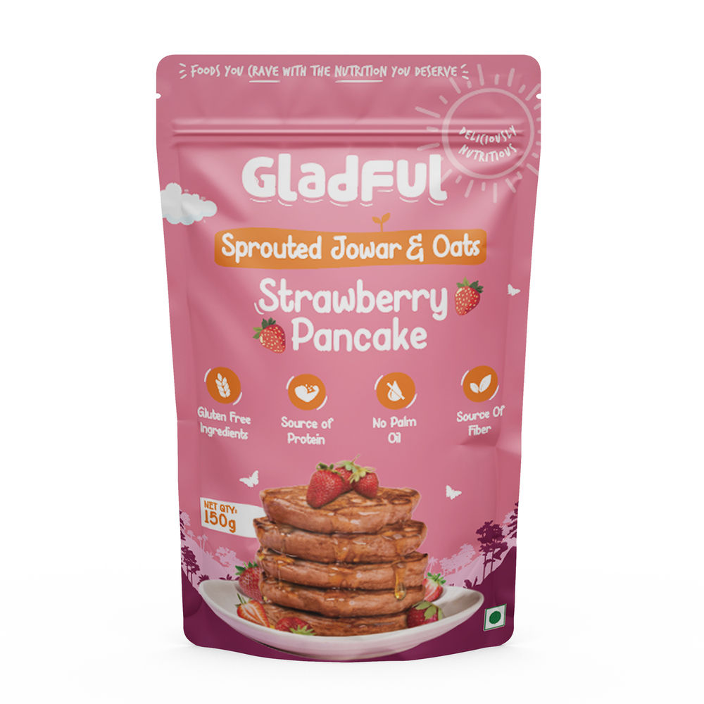 Gladful Strawberry Pancake Jowar And Oats Mix(150gms) & Gladful Choco Pancake Sprouted Millets And Masoor Mix(150gms) Combo