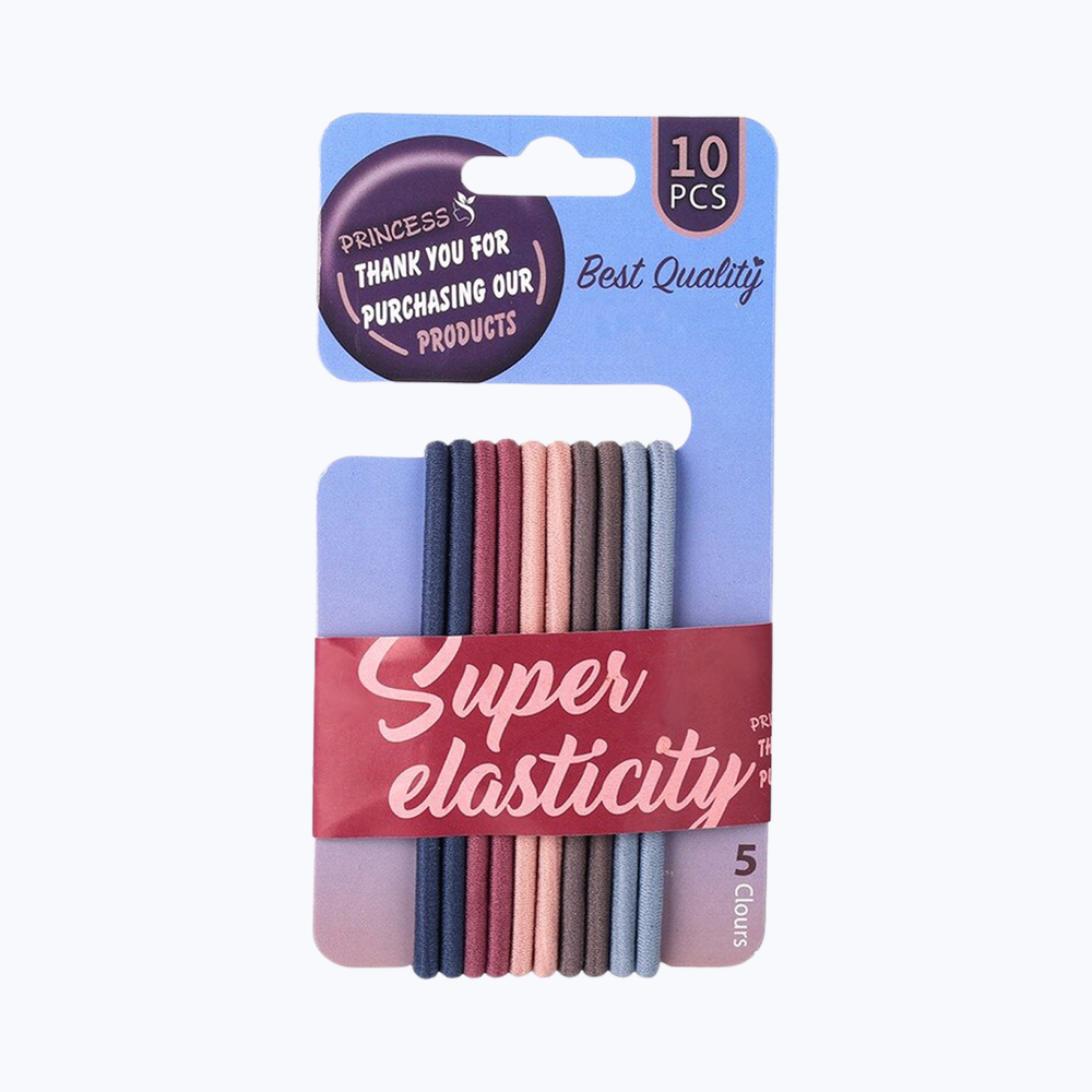 Jewels Galaxy Pack Of 10 Super Elastic Hair Ties