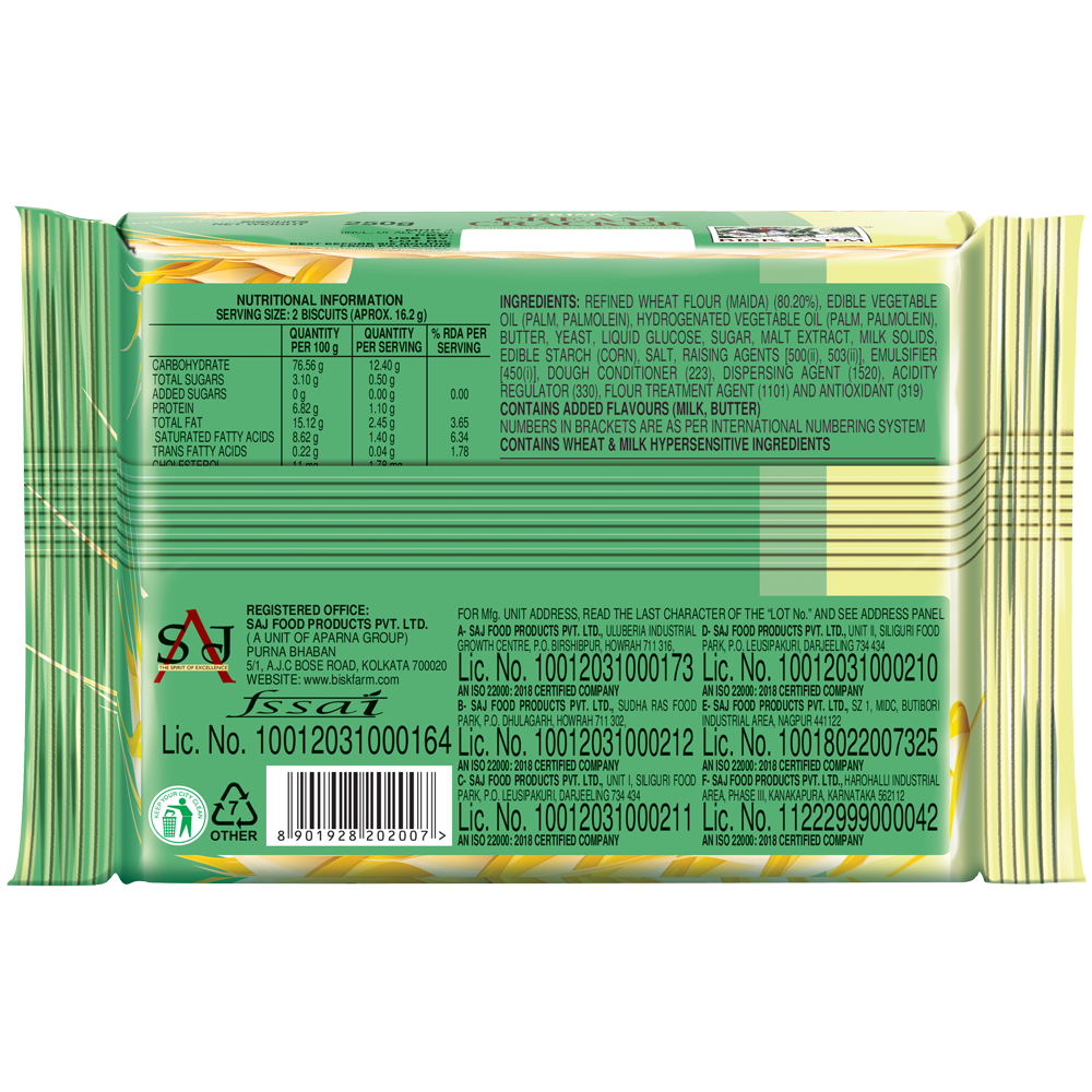 Bikfarm Crispy Plain Cream Crackers | Trans Fat-free