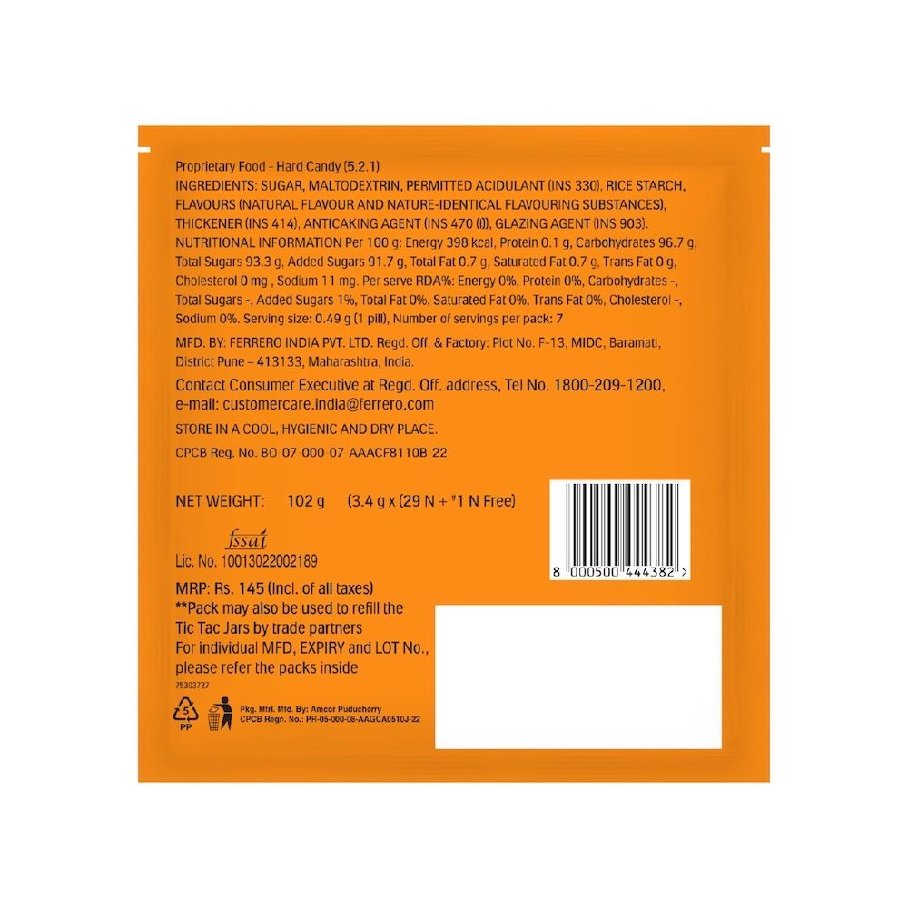 Tic Tac Orange Refill Pack
