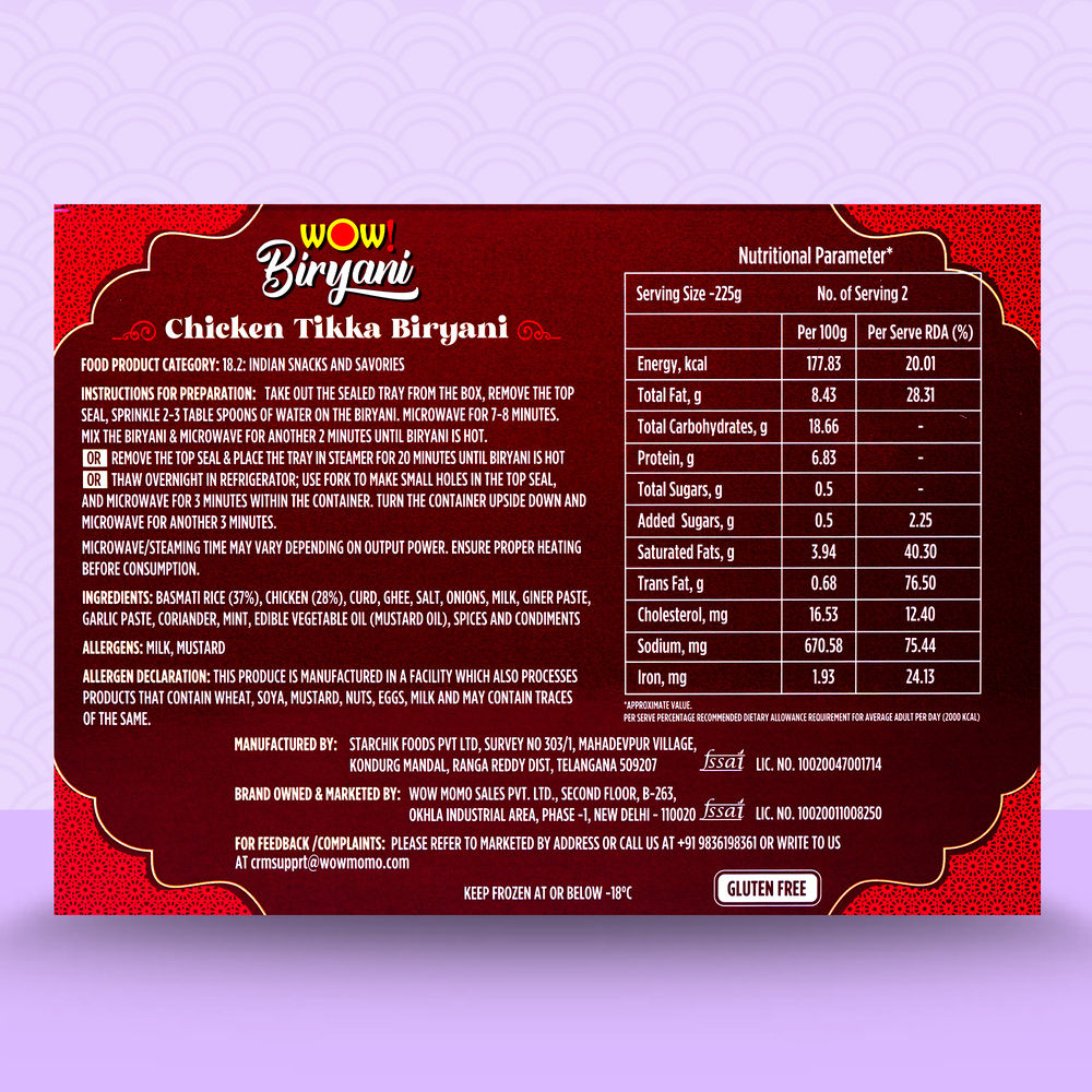 Wow! Chicken Tikka Biryani