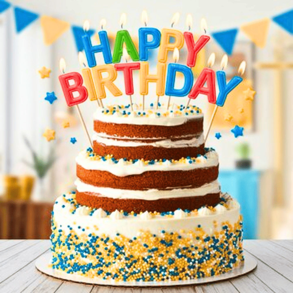 Let's Vybe Happy Birthay Alpha Candle