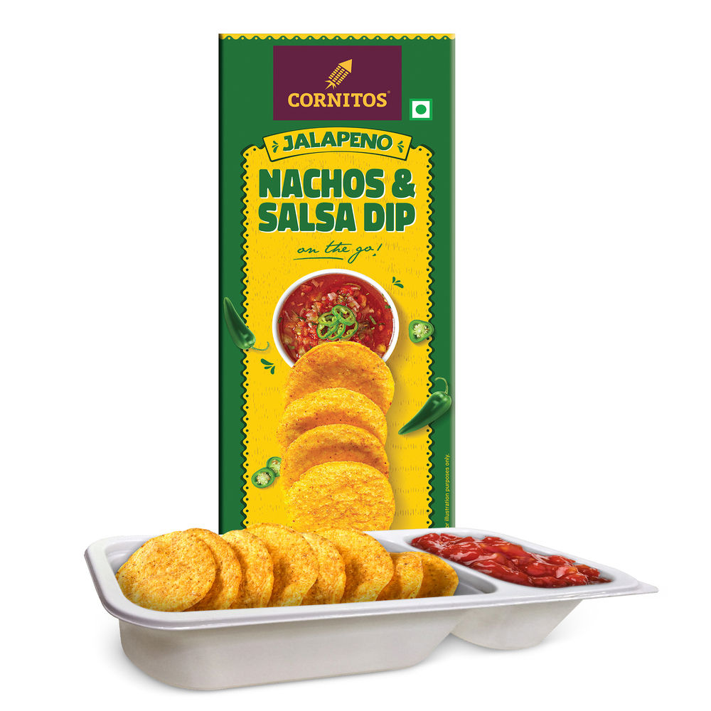 Cornitos Jalapeno Nachos and Salsa Dip Tray 75 g Combo