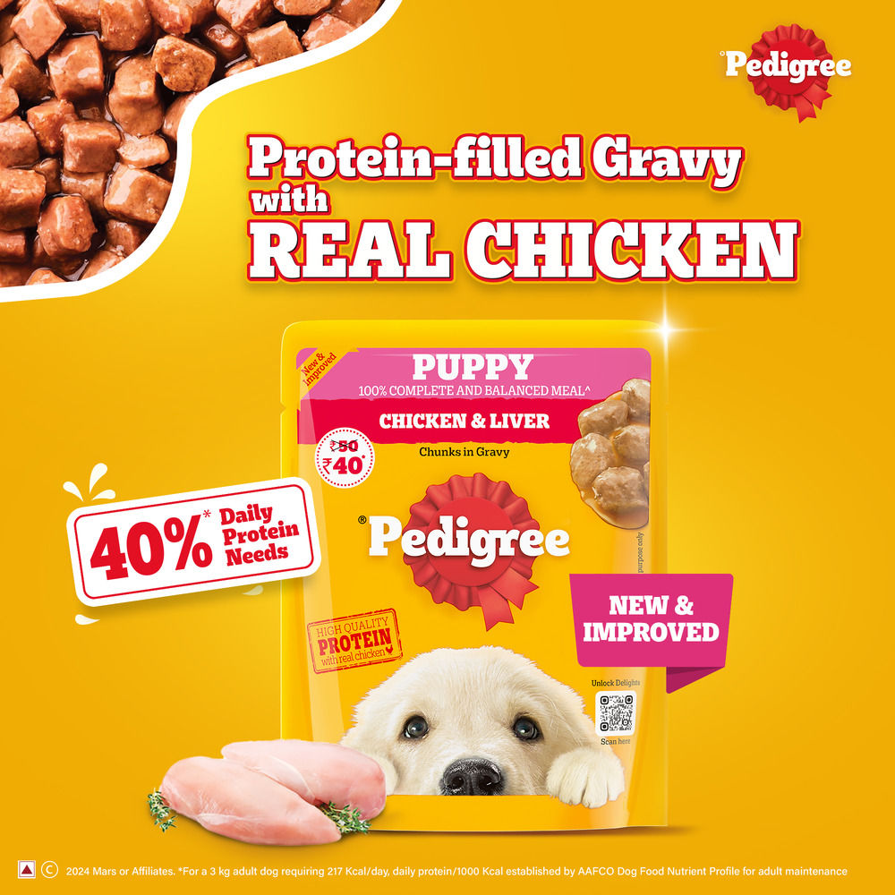 Pedigree Puppy Chicken & Liver Chunks In Gravy Wet Dog Food