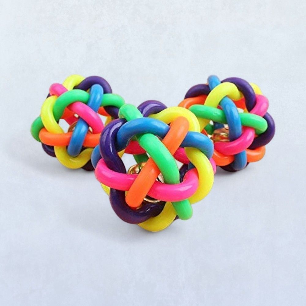 Nootie Rubber Multi Color Wire Knot Ball with Bell Inside