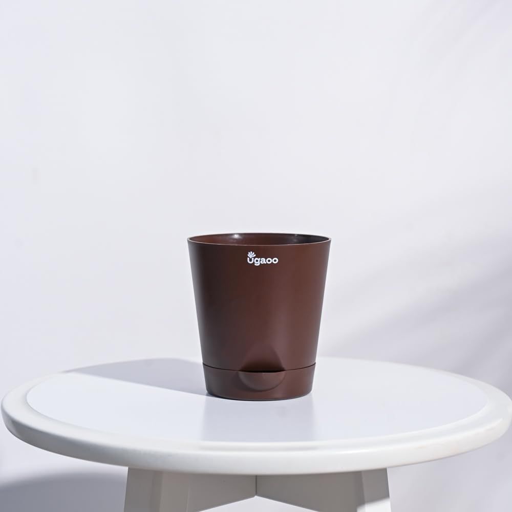 Ugaoo Krish Self Watering Pots For Plants - 4 Inch, Round, Set Of 5 Plant Container Set (Plastic)