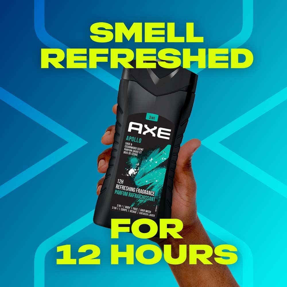 Axe Apollo 3-in-1 Body,Face & Hair Wash | For Men