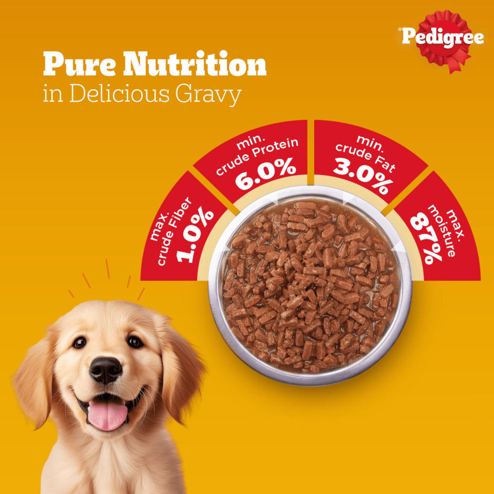 Pedigree Puppy Lamb Flavour Chunks In Gravy Wet Dog Food
