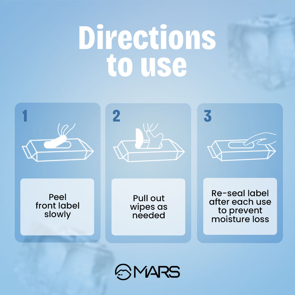 MARS Cosmetics Refreshing Wet Wipes For Face Wipes Ice | 25 Pulls Per Pack