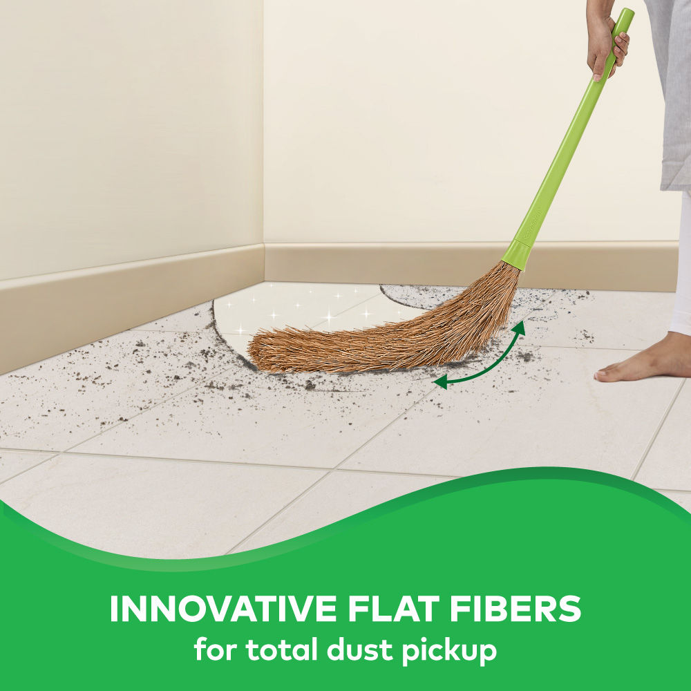 Scotch-Brite No-Dust Broom, Long handle, Easy floor cleaning (Multi-use)