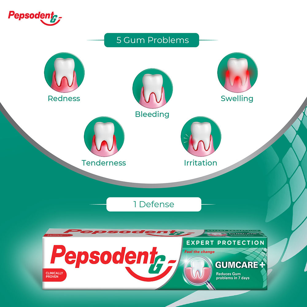 Pepsodent Gumcare+ Toothpaste, Reduces Gum Problems In 7 Days 140 g Combo