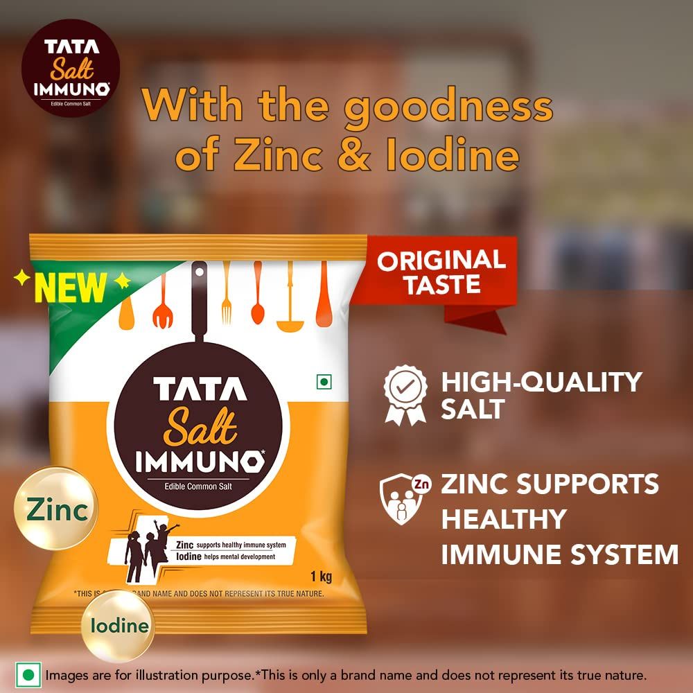 Tata Salt Immuno, Edible Common Salt, With Zinc And Iodine