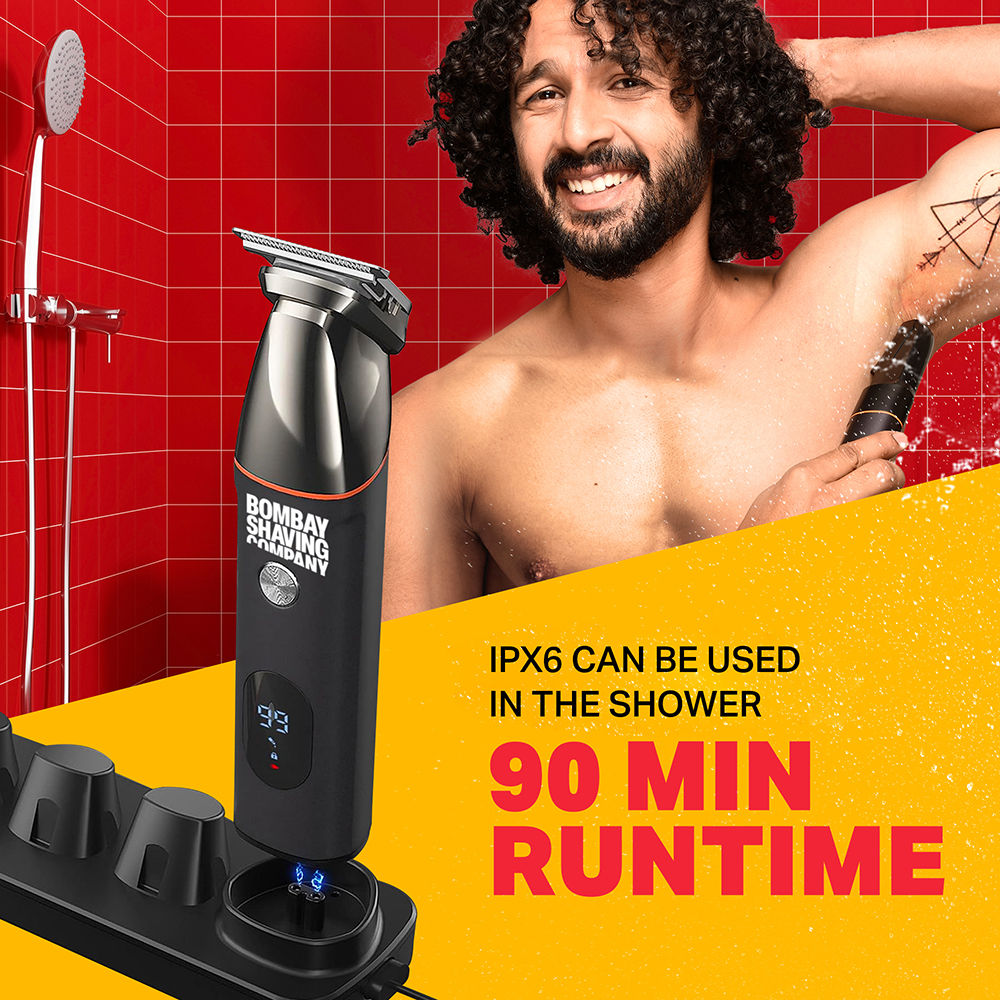 Bombay Shaving Company Full Body Trimmer With 5-in-1 Magnetic Attachments for Multi-Grooming - Black