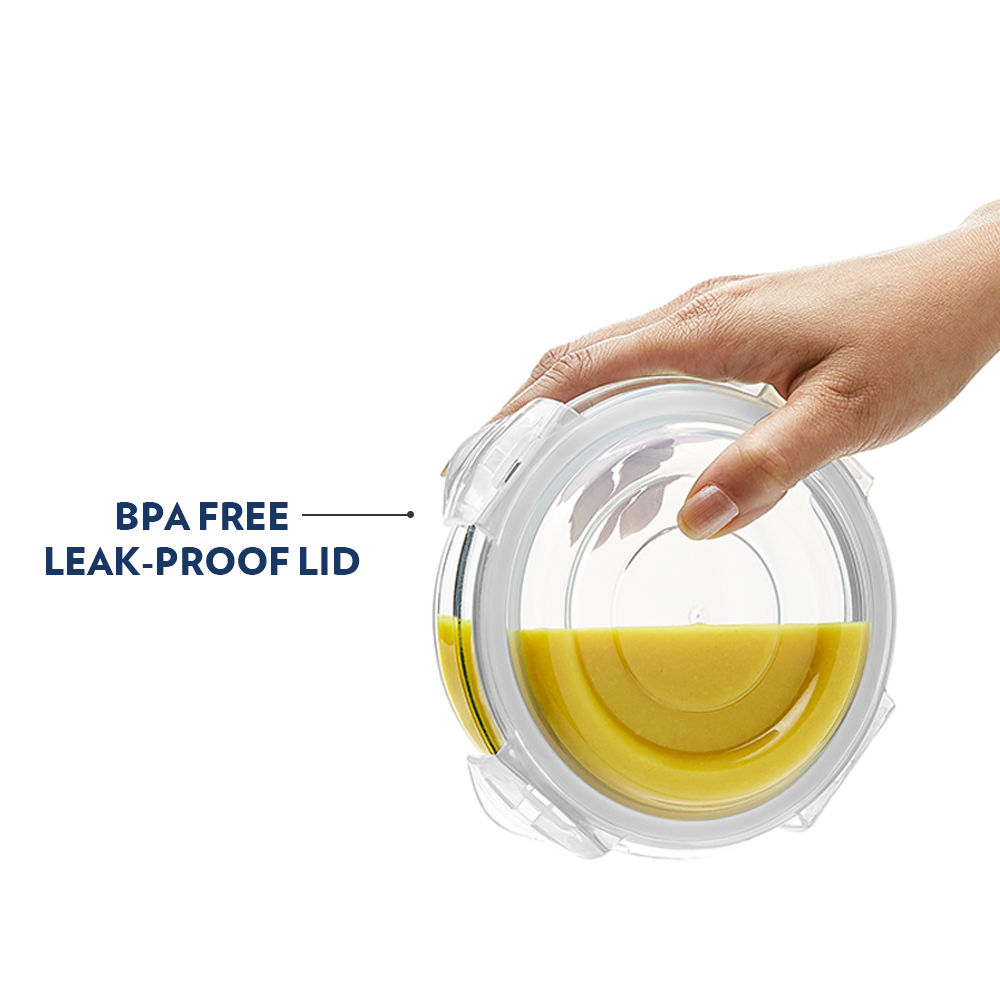Borosil Klip N Store Storage Container With Airtight Lid (400 ml) | Borosilicate Glass