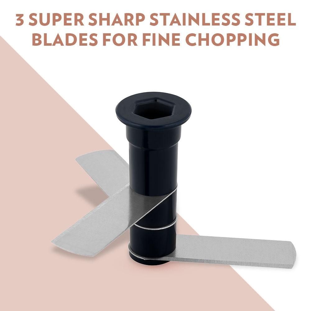 Borosil Eazypull Chopper With 3 Blades (600 ml)