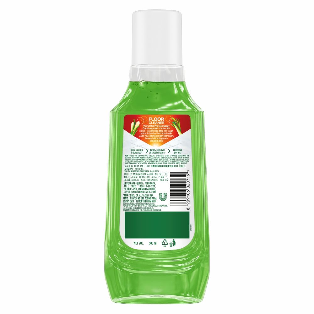 Vim Lemongrass With Salt Refreshing Floor Cleaner 500 ml X 2 Combo