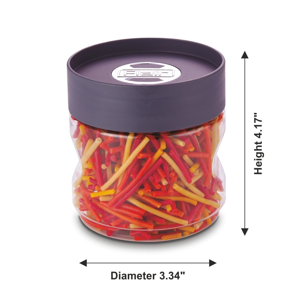 Flair Plastic Stackup Pet Jar Set Of 3 Pcs 800 Ml (Brown), Transparent