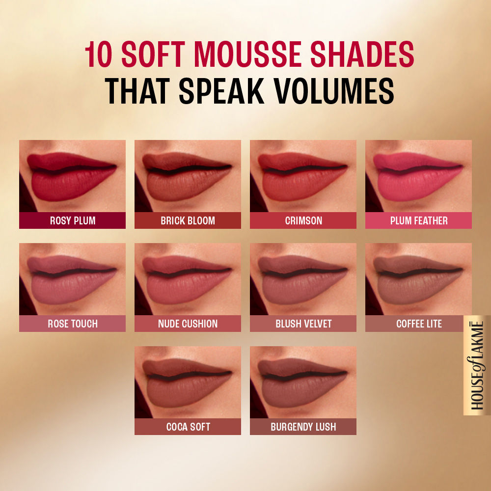 Lakme Double Duty Lip & Cheek Mousse Matte Lipstick & Soft Blush, Coca Soft