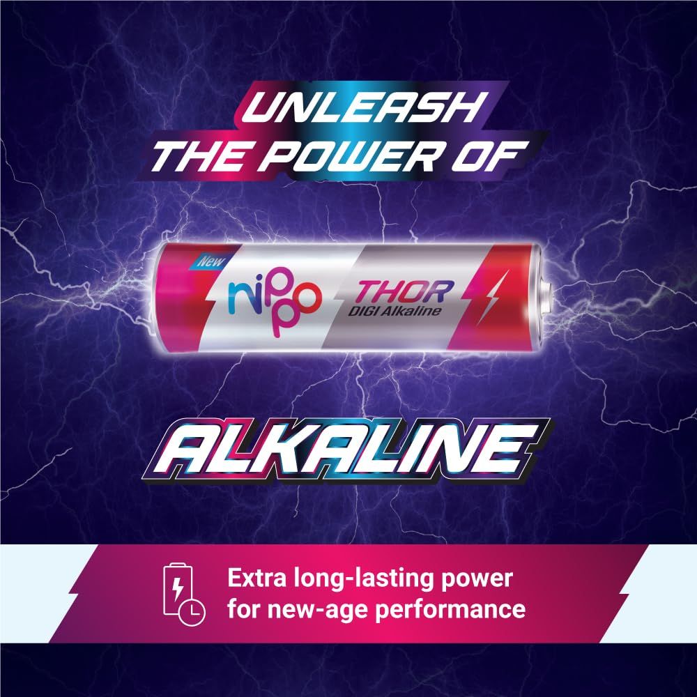 Nippo Thor Alkaline AA Batteries Pack of 4