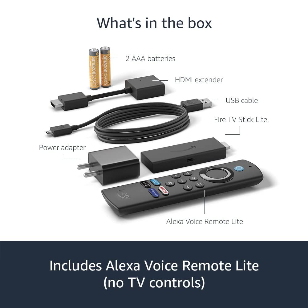 Amazon Fire TV Stick Lite With All-New Alexa Voice Remote Lite (No TV controls),HD streaming device