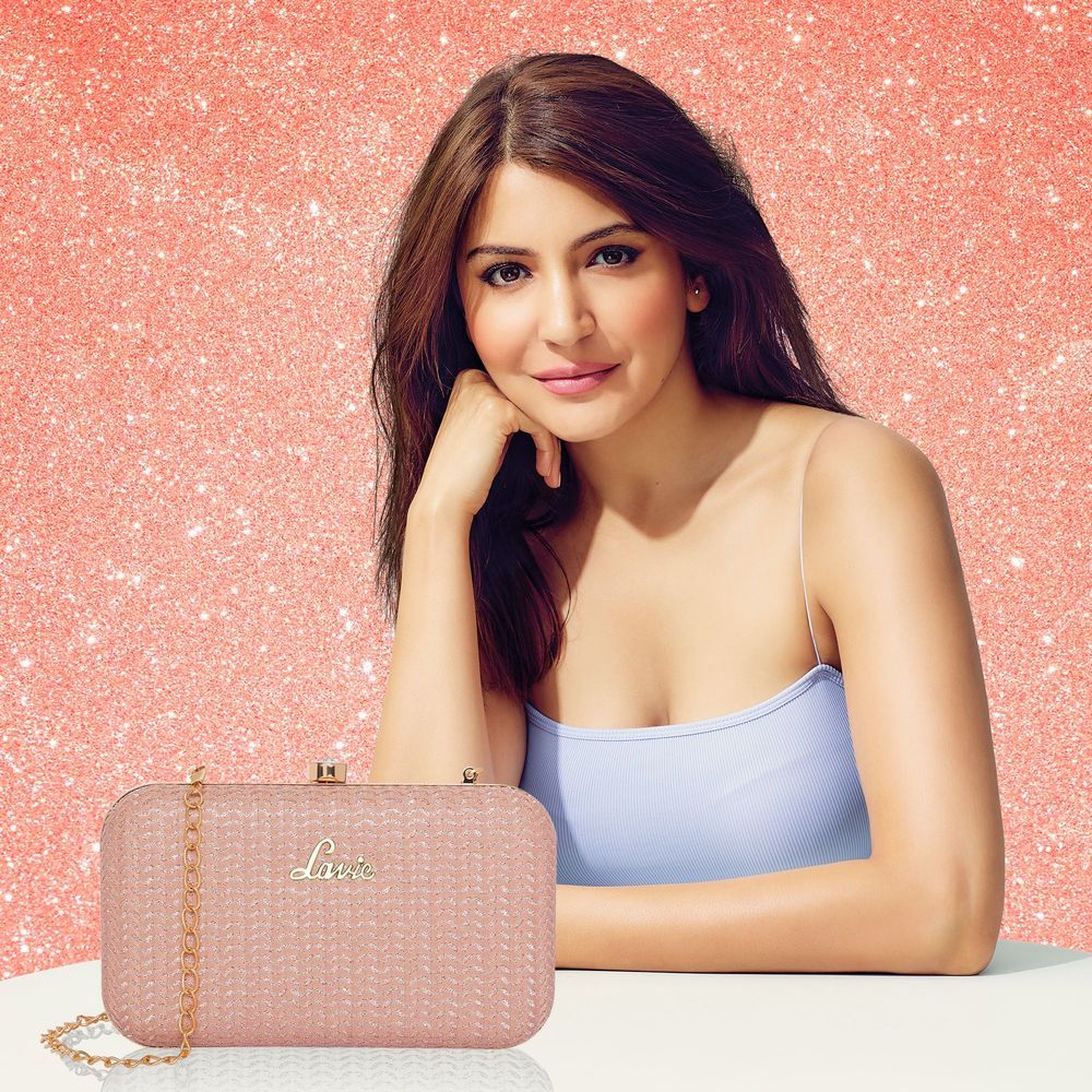 Lavie Women's Sparkle Framed Clutch | Rose Pink - Small (8.5 x 3.6 x 11.5 cm)