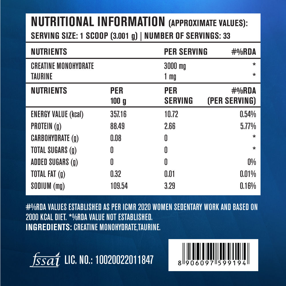 Fast&Up Micronised Creatine Monohydrate, Unflavoured