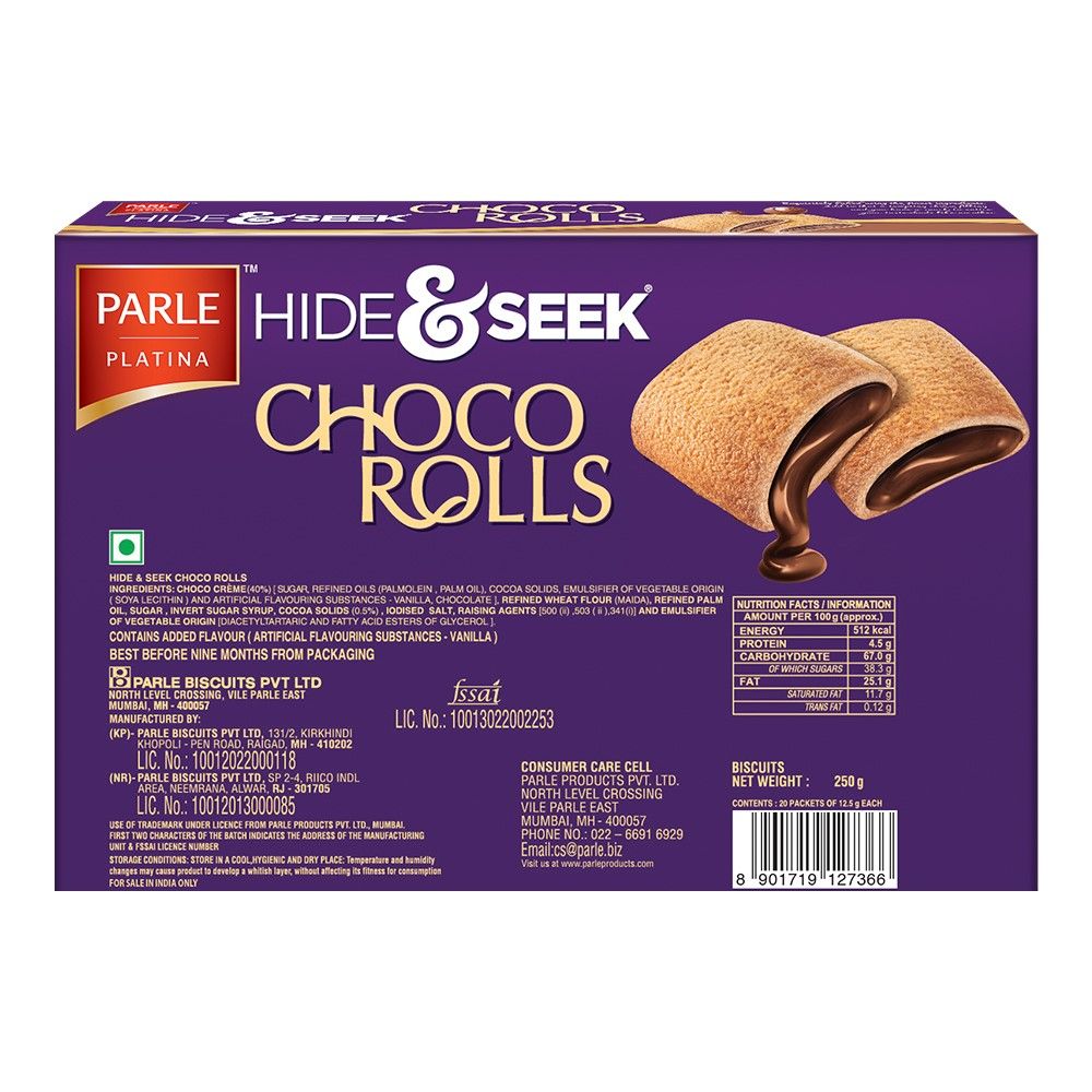 Parle Hide & Seek Choco Roll Choco Rolls