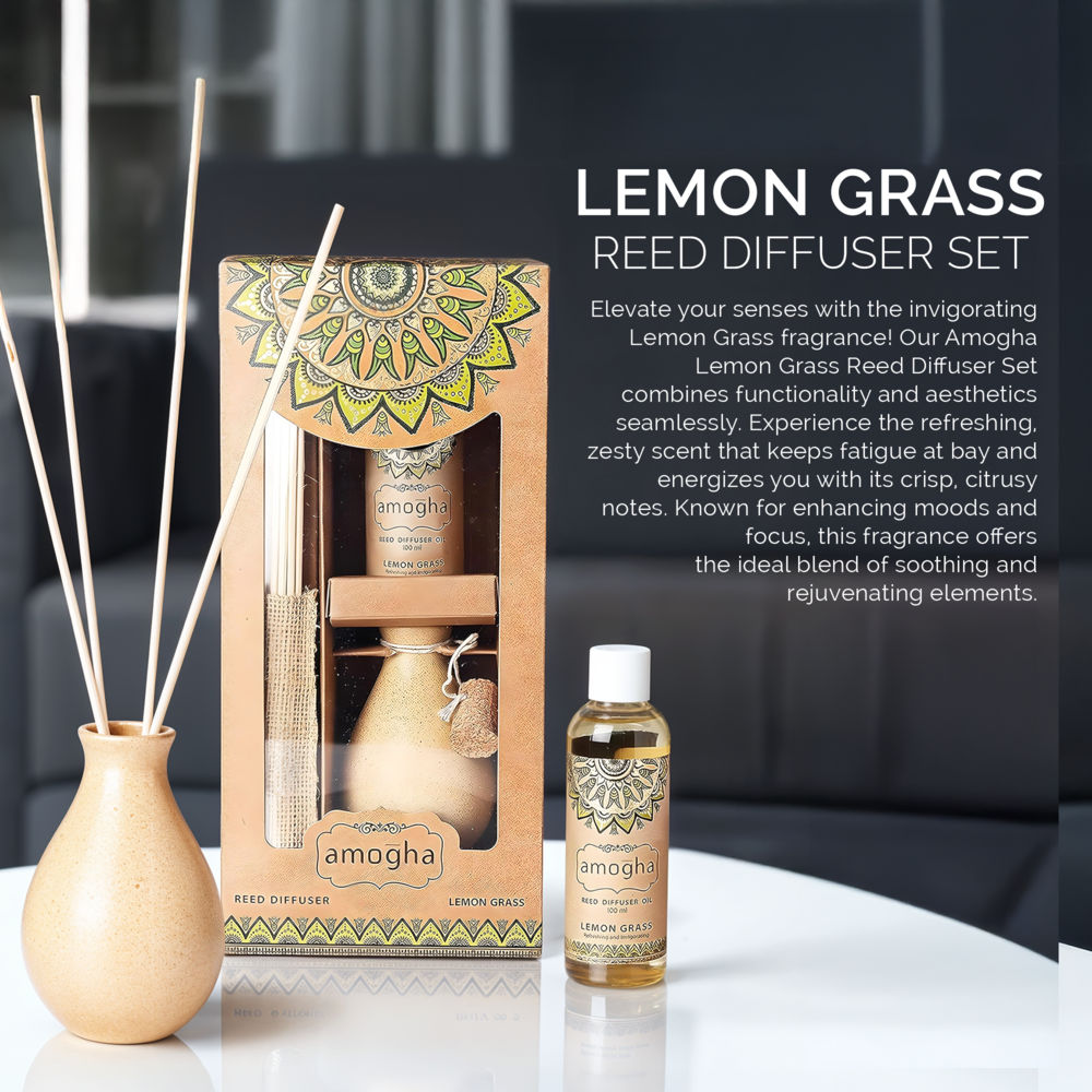 IRIS Amogha Lemon Grass Reed Diffuser Set