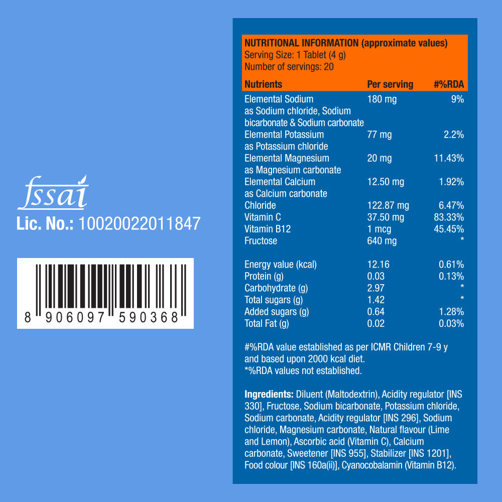 Fast&Up Reload Energy Drink Low Sugar Electrolyte - Lime Lemon Flavour