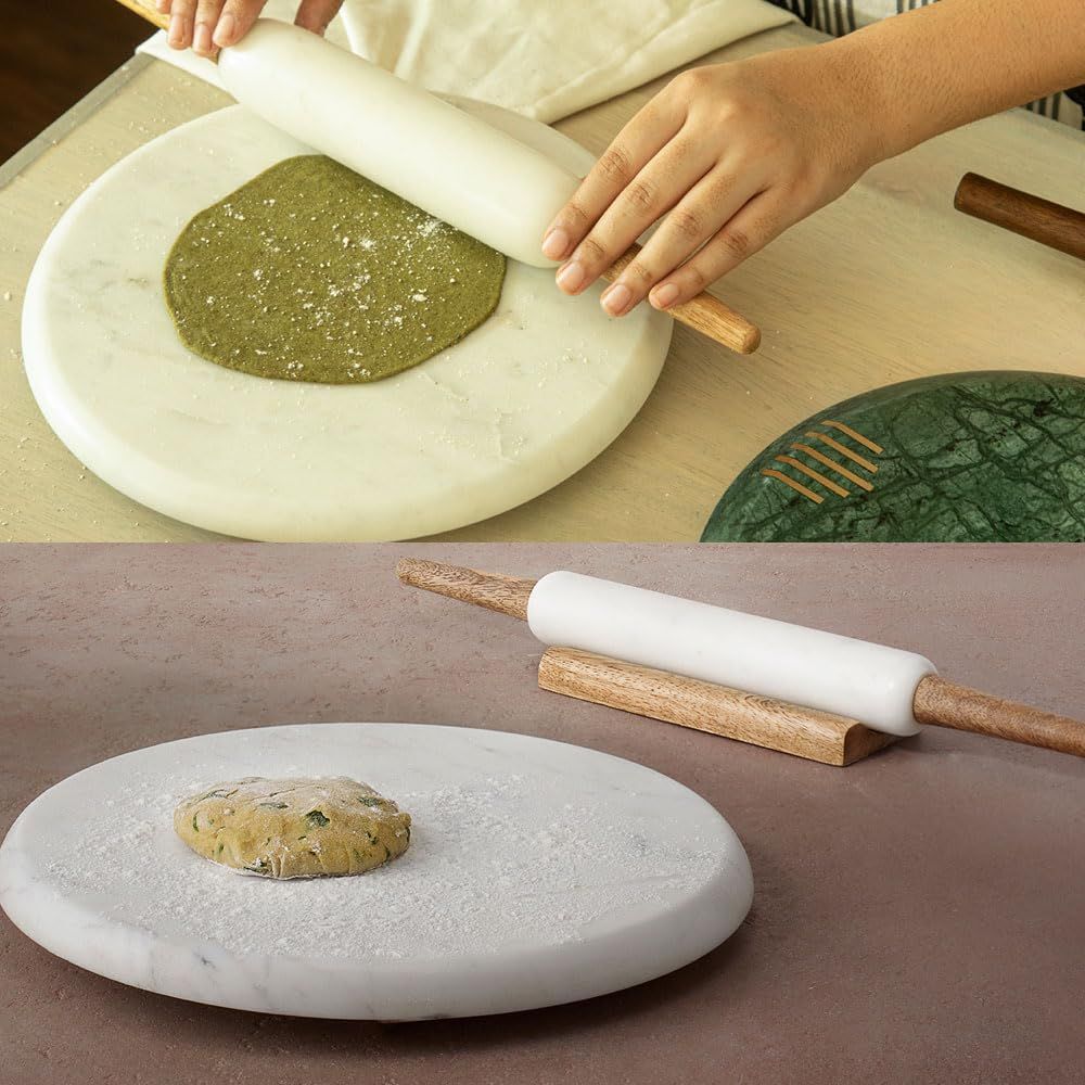 Ellementry Marble Chakla Belan S/2 White