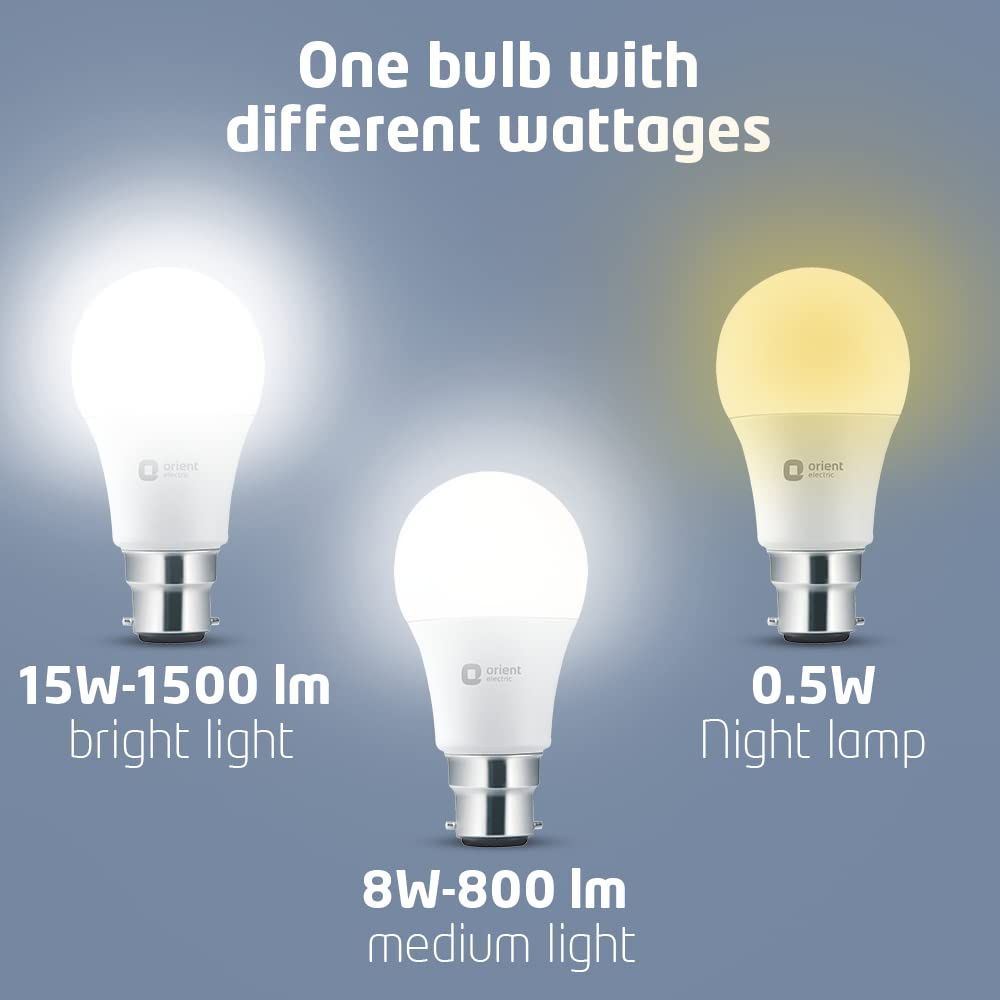 Orient Electric Multipurpose LED Bulb 15W| 6500K ,Nonchargable | B22 Base Holder