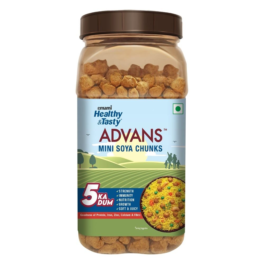Emami Healthy & Tasty Advans Mini Soya Chunks Jar - Value Pack