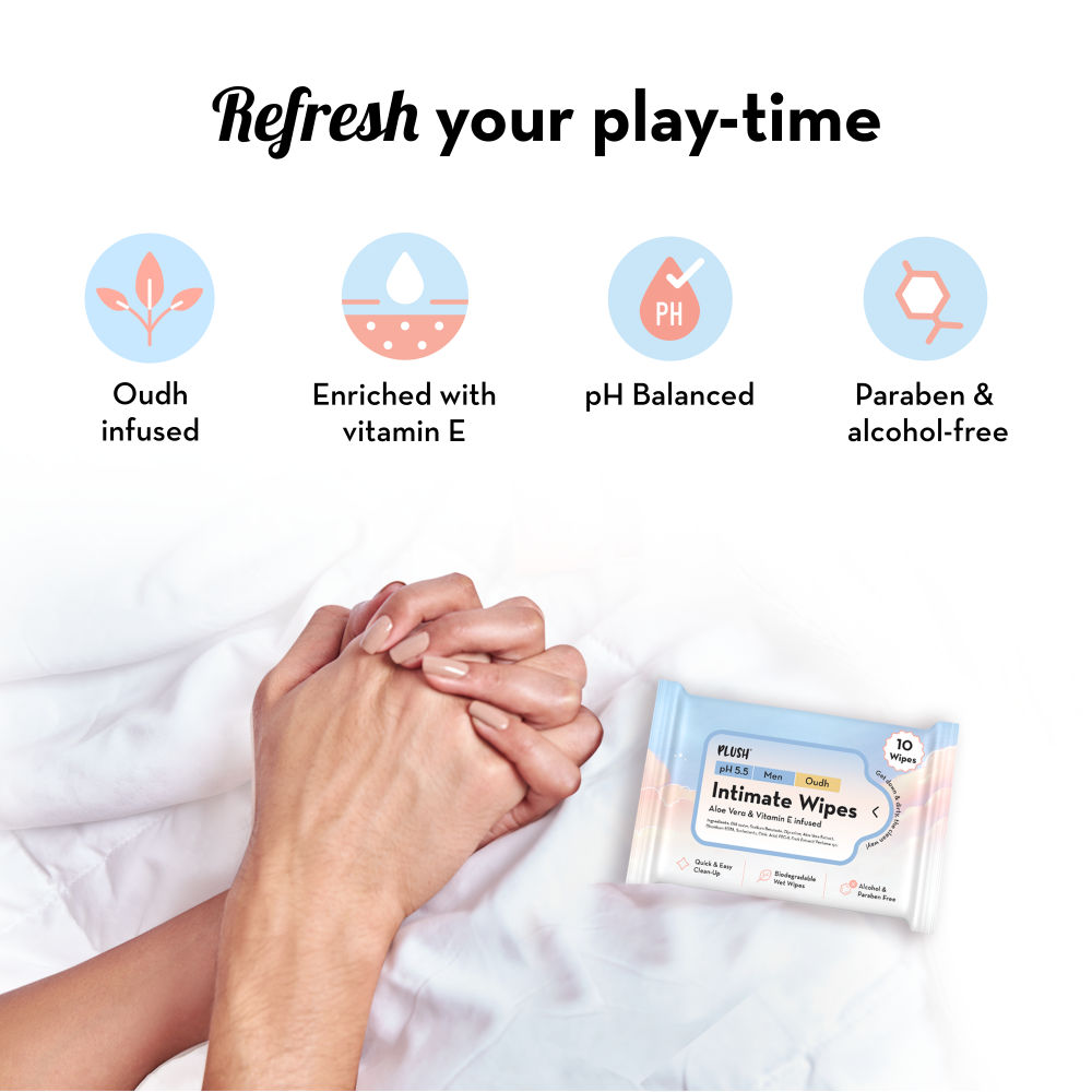 Plush Intimate Play Wipes Combo For Men & Women Skin Friendly, No Mess