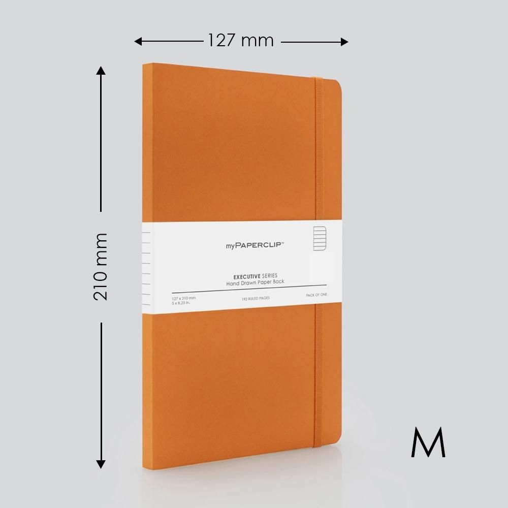 myPAPERCLIP Executive Series Medium Notebook | Smart Size | Orange | 192 Pages | Ruled Pages