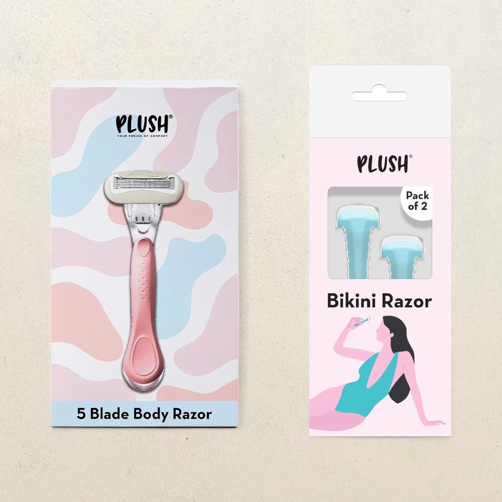 Plush Body Razor(1pc) & Plush Bikini Razor(2pc) Combo