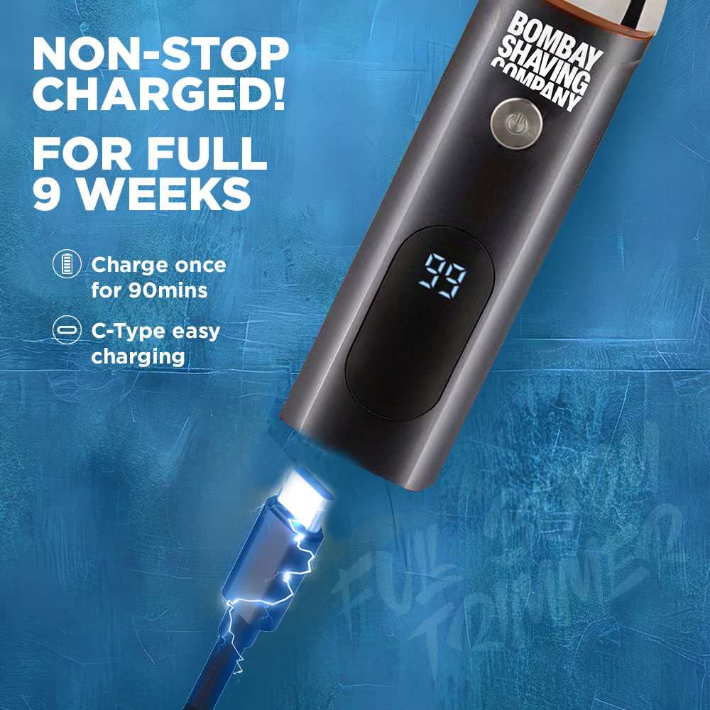 Bombay Shaving Company Full Body Trimmer | 5-in-1 Magnetic Attachments | LED screen | Multi Length Settings Combs