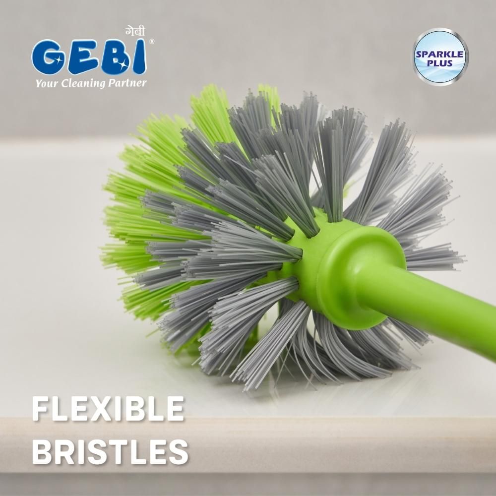 Gebi Sparkle Plus Antibacterial Toilet Round Brush With Container