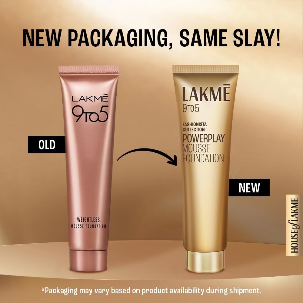Lakme 9to5 Powerplay Mousse Foundation, Rose Ivory